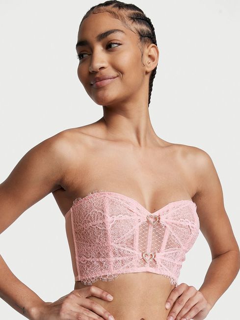 Victoria's Secret Pretty Blossom Pink Heart Corset Bra Top