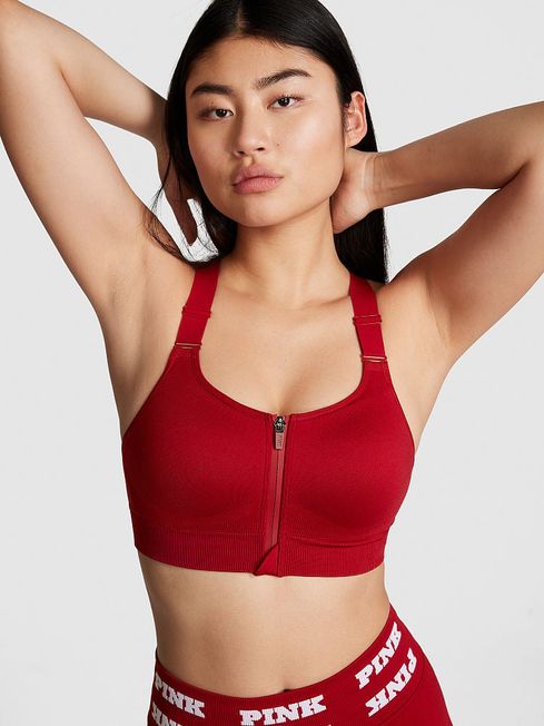 Victoria's Secret PINK Red Lacquer Seamless Air Sports Bra