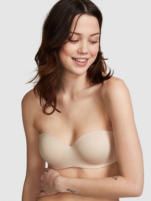 Victoria's Secret PINK Marzipan Nude Strapless Multiway Push Up Bra