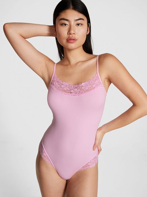 Victoria's Secret PINK Pink Bubble Seamless Rib Sleep Bodysuit