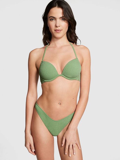 Victoria's Secret PINK Wild Grass Green Brazilian Bikini Bottom