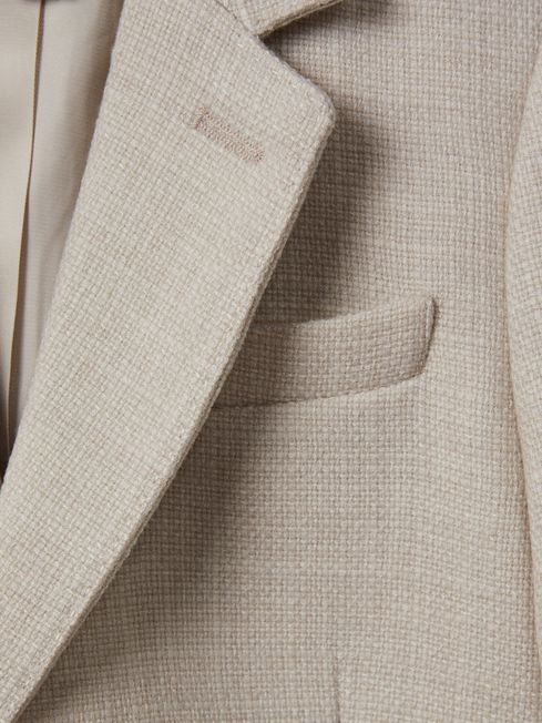 Reiss Stone Attire 3-9 yrs Textured Wool Blend Single Breasted Blazer