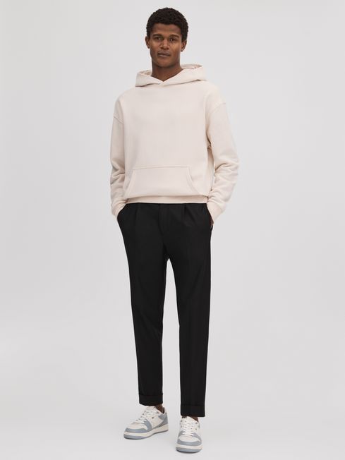 Reiss Off White Alexander Casual Fit Cotton Hoodie
