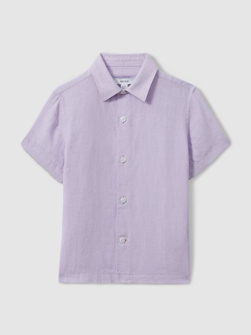 Reiss Orchid Holiday 9 13 yrs Short Sleeve Linen Shirt