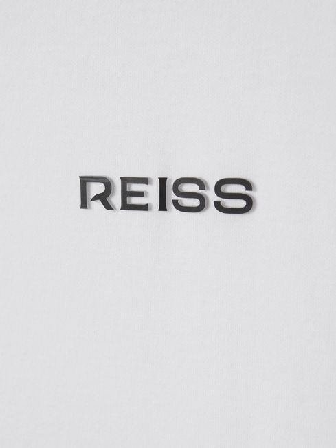 Reiss White Russell Slim Fit Cotton Crew T-Shirt
