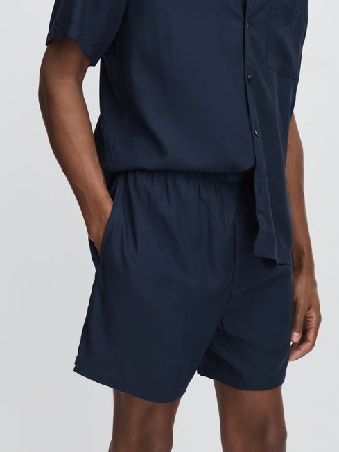 Calvin Klein Dark Blue Underwear Pyjama Shorts and Shirt Set