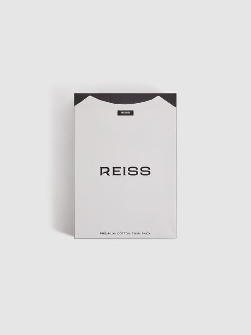Reiss Navy/White Mikan Pack of Two Crew-Neck T-Shirts