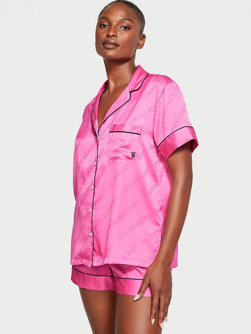 Hollywood Pink Satin Short Pyjama Set Victoria s Secret Ireland