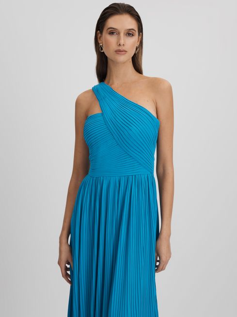 Amur One Shoulder Pleated Maxi Dress REISS Rest of World