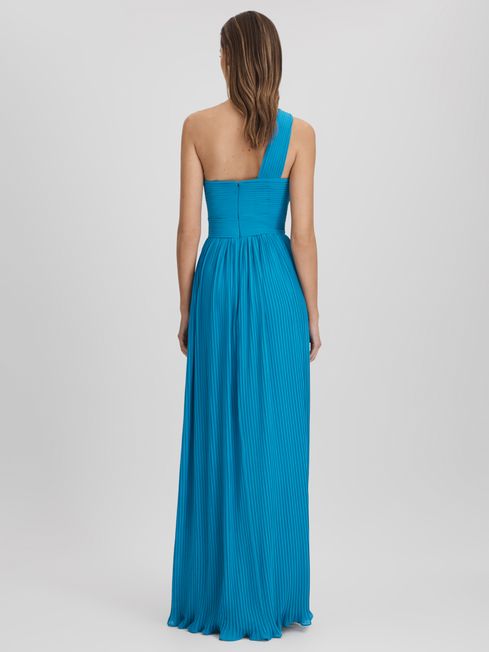 Amur One Shoulder Pleated Maxi Dress
