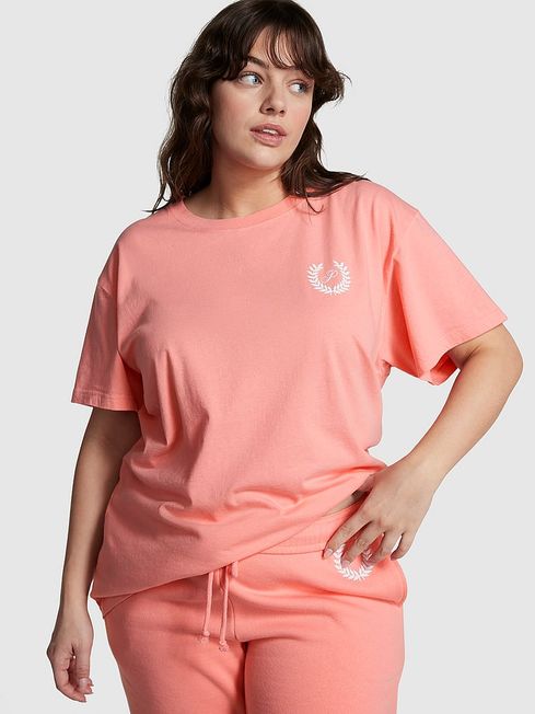 Victoria's Secret PINK Passion Pink Short Sleeve Oversized Campus T-Shirt