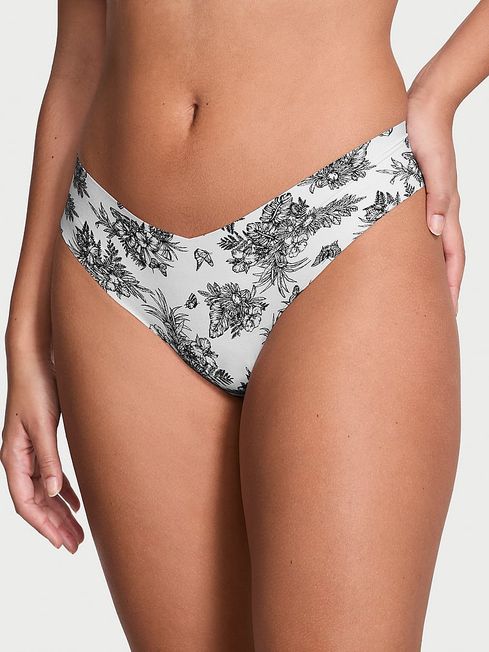 Victoria's Secret White Tropical Toile Thong Knickers