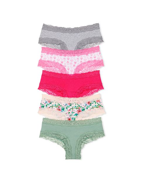 Victoria's Secret Grey/Pink/Nude/Green Cheeky Cotton Knickers Multipack