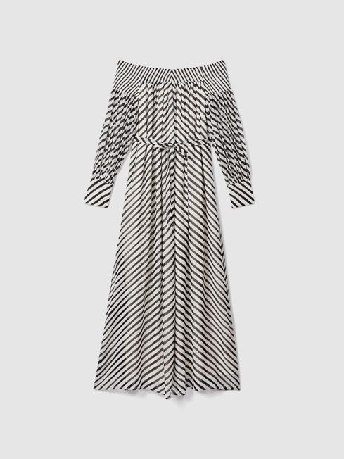 Reiss Fabia Striped Bardot Maxi Dress - REISS