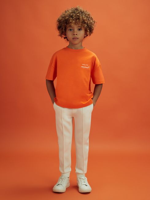Reiss x McLaren F1 Team Papaya 3-9 yrs McLaren F1 Oversized Cotton Crew Neck T-Shirt