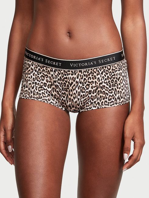 Victoria's Secret Leopard Brown Basic Instincts Short Logo Knickers