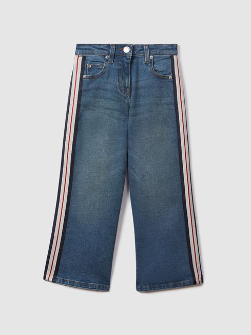 Reiss Blue Marie Teen Side Stripe Straight Leg Jeans
