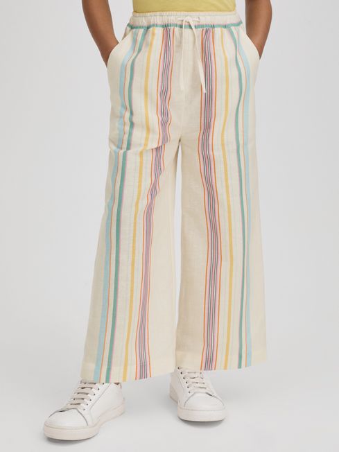 Reiss Multi Cleo Senior Linen Drawstring Trousers