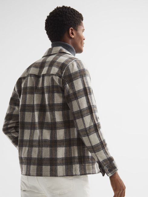 Reiss Avril Brushed Checked Overshirt | REISS USA