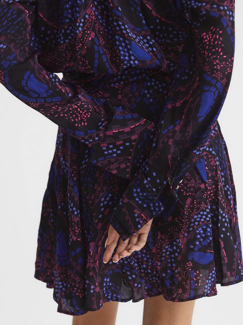 Reiss Purple Sienna Printed Mini Dress