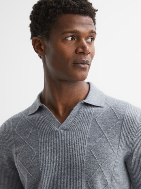 Reiss - malik wool open collar top