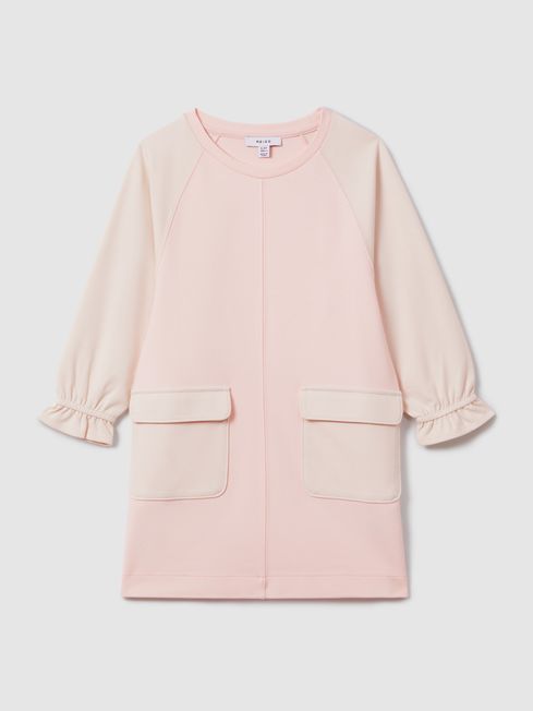 9 13 yrs Colourblock Jersey Dress in Pink REISS USA
