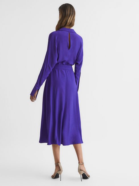 Reiss Cecily Wrap Shirt Midi Dress | REISS USA