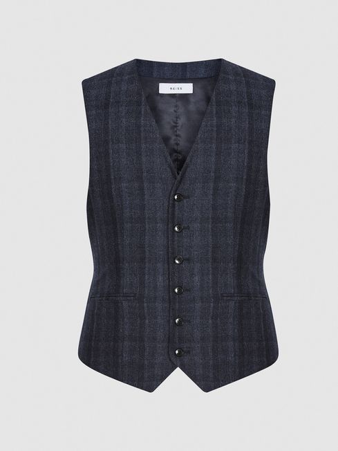 Reiss Oxsted Wool Checked Waistcoat - REISS