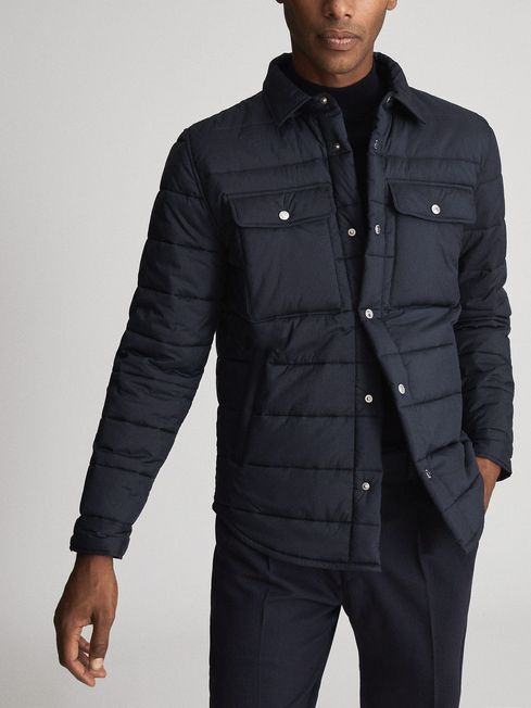 Reiss Navy Chasey Quilted Jacket