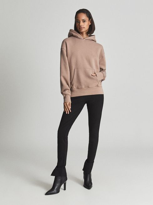 Reiss Rose Pink Andie Oversized Loungewear Hoodie