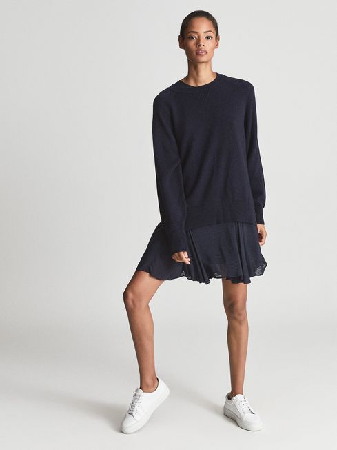 Reiss Navy Mia 2-in-1 Fine-knit Jumper & Dress