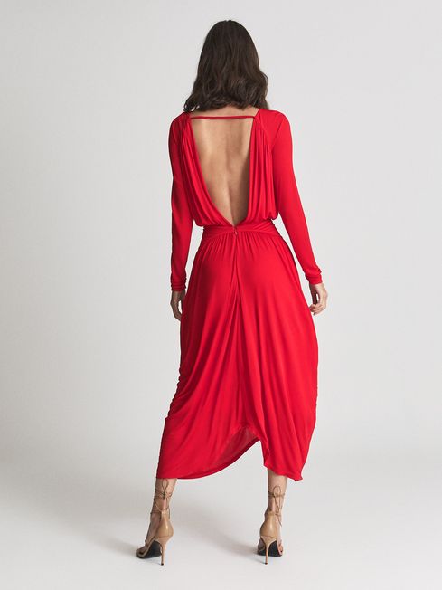 Occasion Midi Dress in Red | REISS USA