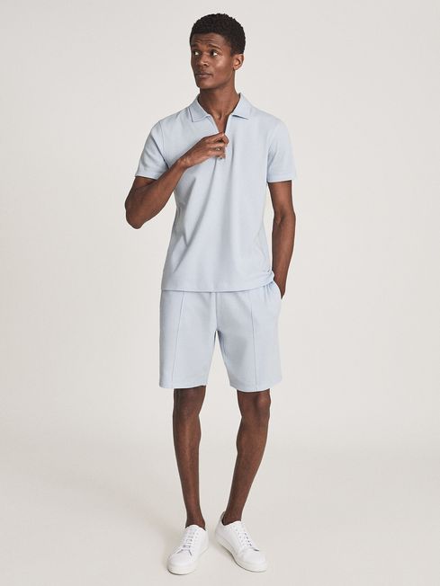 Reiss Soft Blue Hector Airtech Cotton Jersey Shorts