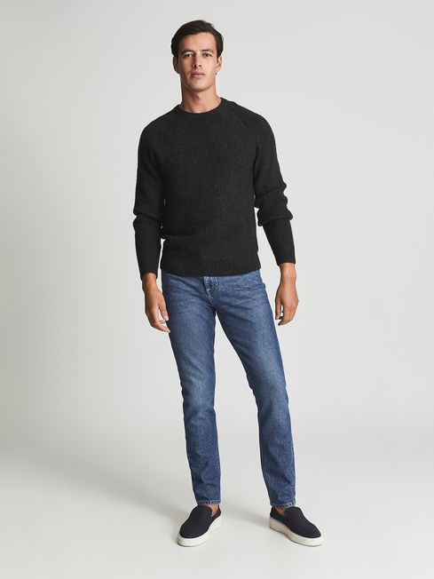 Reiss Charcoal Becton Ribbed Jumper