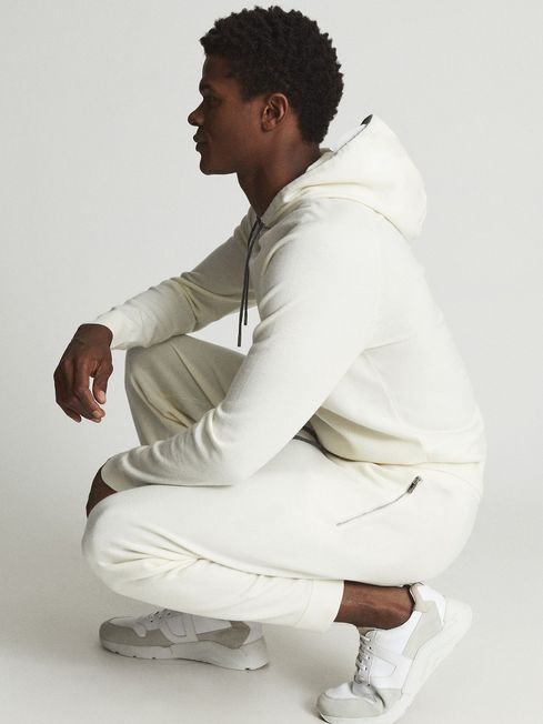 Reiss Ivory Kent Knitted Wool Blend Joggers