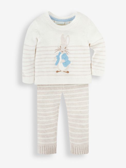 Cream Baby Peter Rabbit Fair Isle Pattern Knit Set 2 Peice JoJo Maman Bebe USA