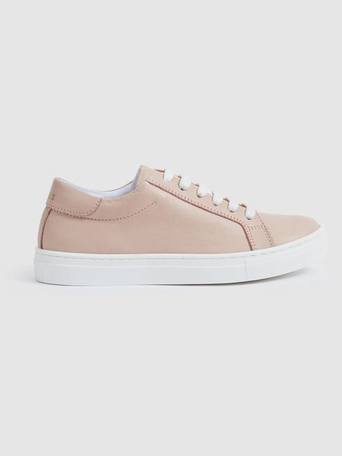 Junior Leather Trainers in Pink