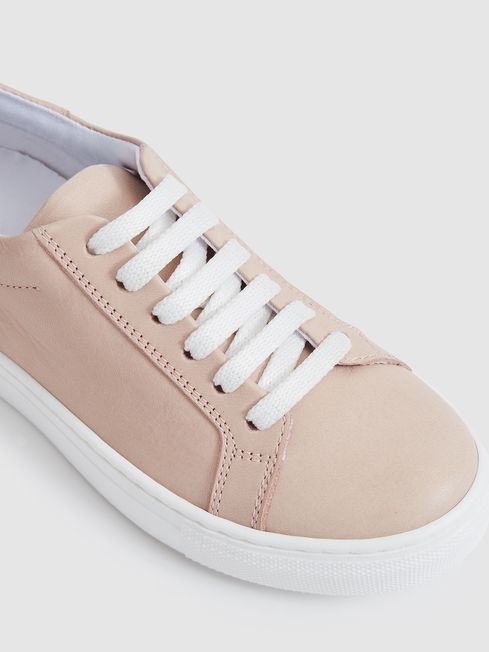 Reiss Pink Luca Junior Leather Trainers