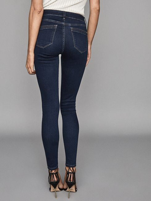Reiss Indigo Lux Mid Rise Skinny Jeans