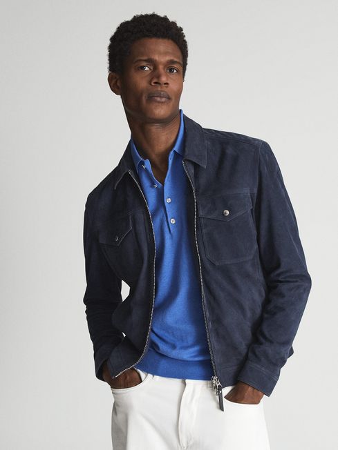 Reiss Ralphy Buttoned Linen Polo Shirt REISS Rest of World