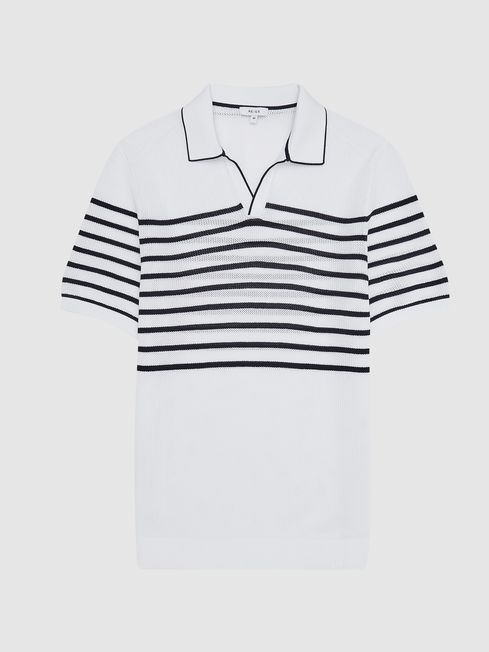 Reiss Admiral Open Collar Pointelle Polo | REISS USA