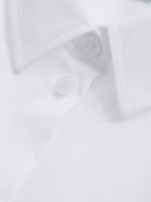 Reiss White Jenny Senior Cotton Buttoned Shirt