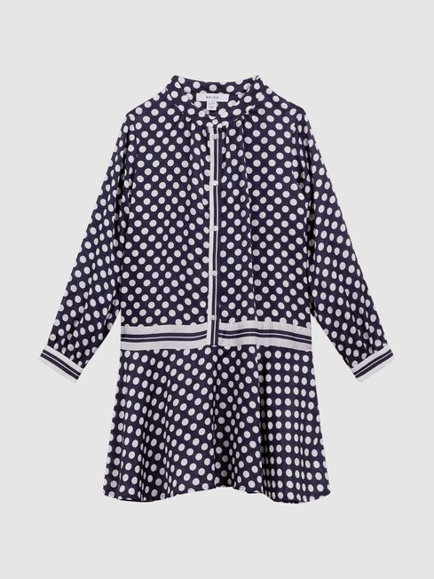 Reiss Alex Polka Dot Long Sleeve Dress REISS