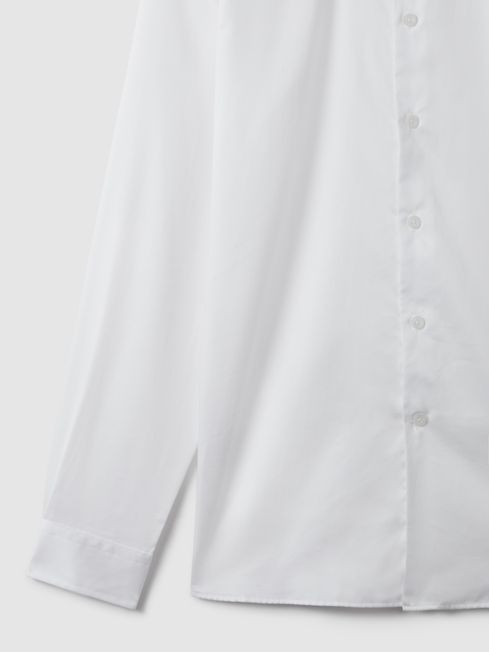 Cotton Sateen Shirt in White