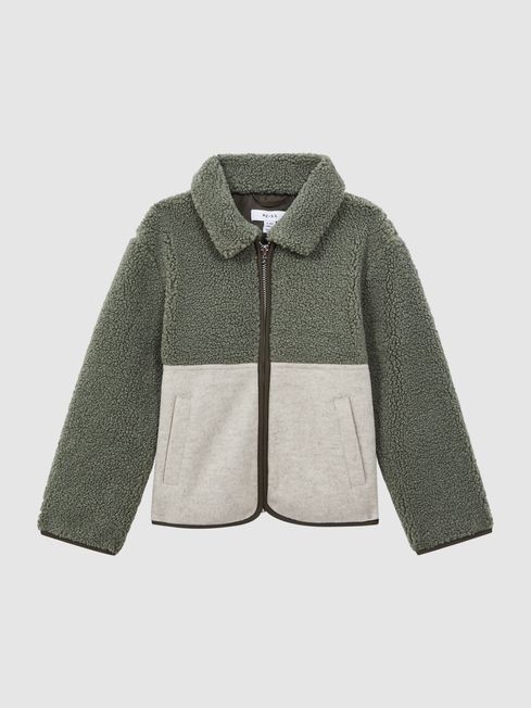 Gray sherpa jacket hot sale