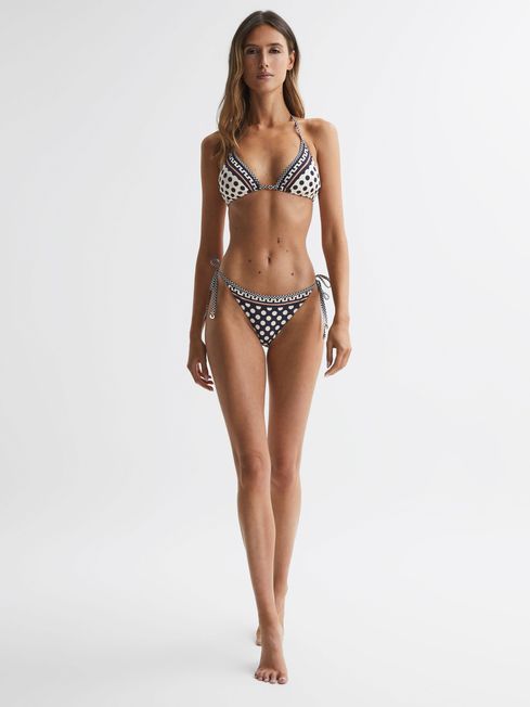 Reiss - zana printed halter neck triangle bikini top