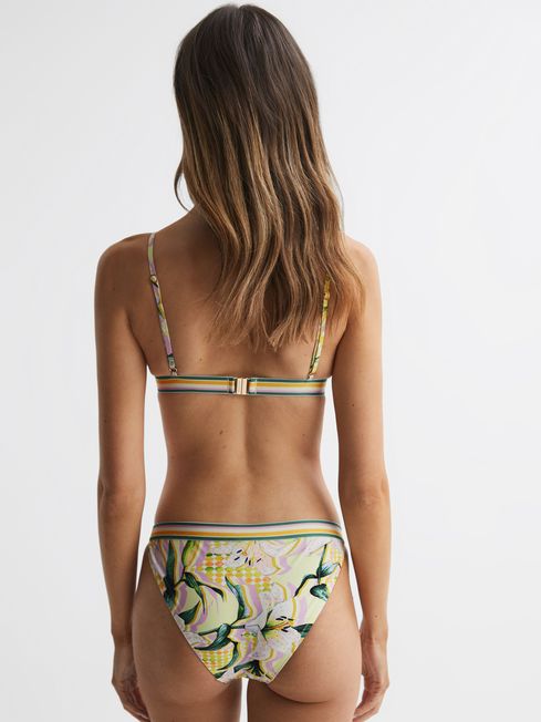 Reiss Yellow Print Faye Floral Print Bikini Bottoms