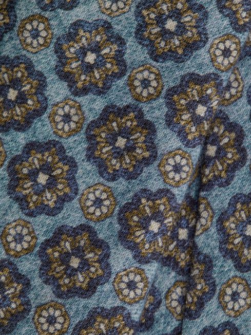 Reiss Blue Melange/Navy Antioco Silk Floral Medallion Tie