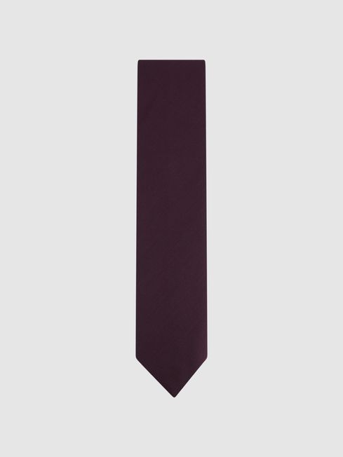 Reiss Dark Plum Molat Twill Wool Tie
