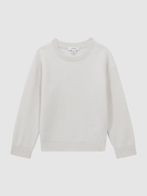 Senior Merino Crew Neck Jumper in White